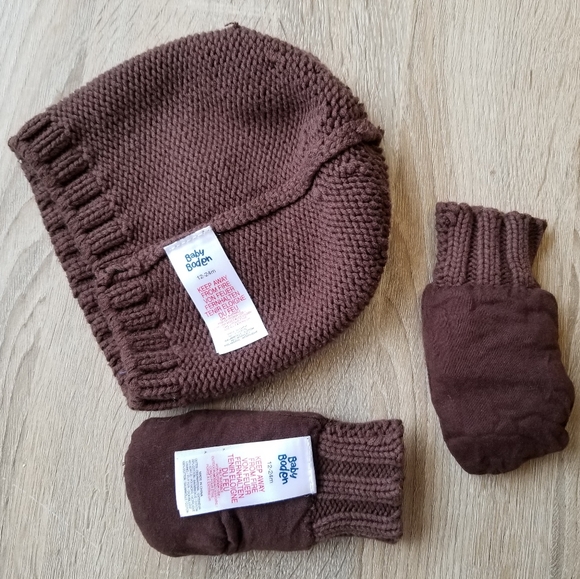 2011 vguc Mini Boden 12-24 months knit monkey hat & gloves FREAKING ADORABLE! - Picture 6 of 14